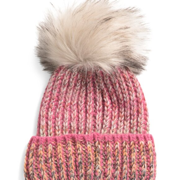 NEW STILESTRO Made In Italy Vertical Striped Beanie fuchsia for women 163tn - Picture 2 of 6